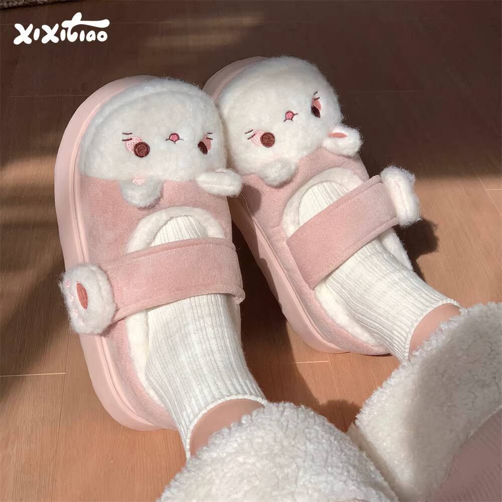 Women'S Shoes For Fall - Inverno casa chinelos macio bonito gato