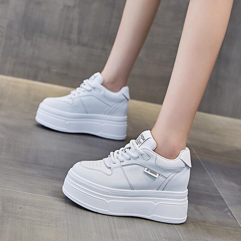 Platform Sneakers Chunky - 9cm couro genuíno nova marca designer