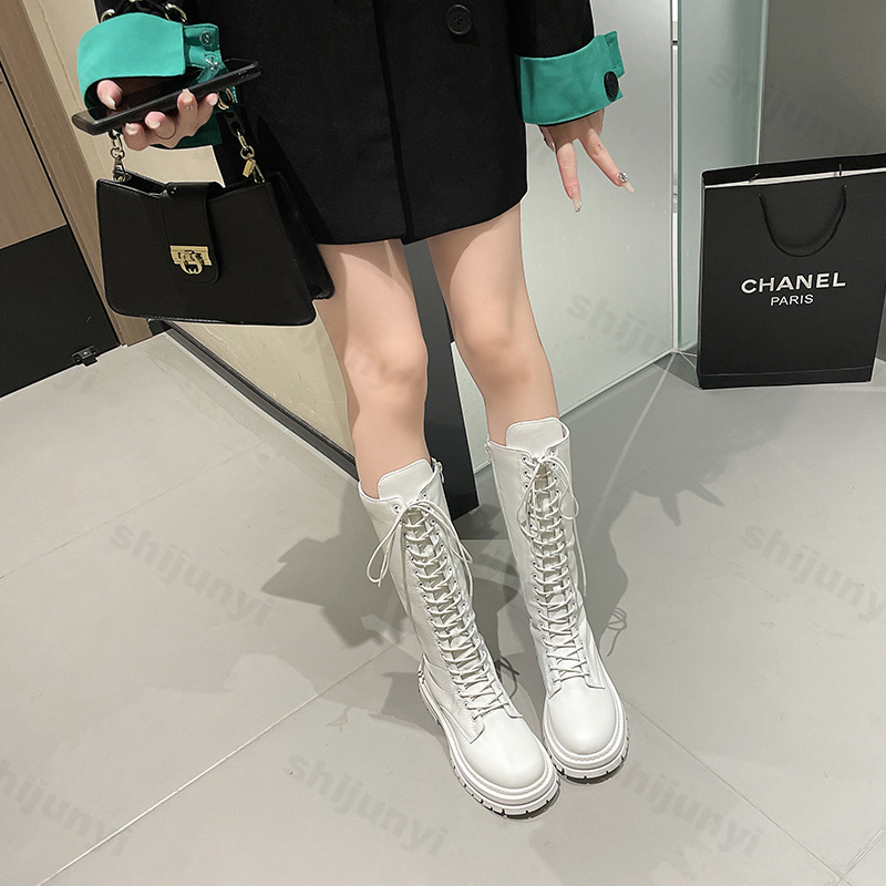 Botas Femininas de Cavaleiro c - Platform Sneakers Chunky avaliação e preço