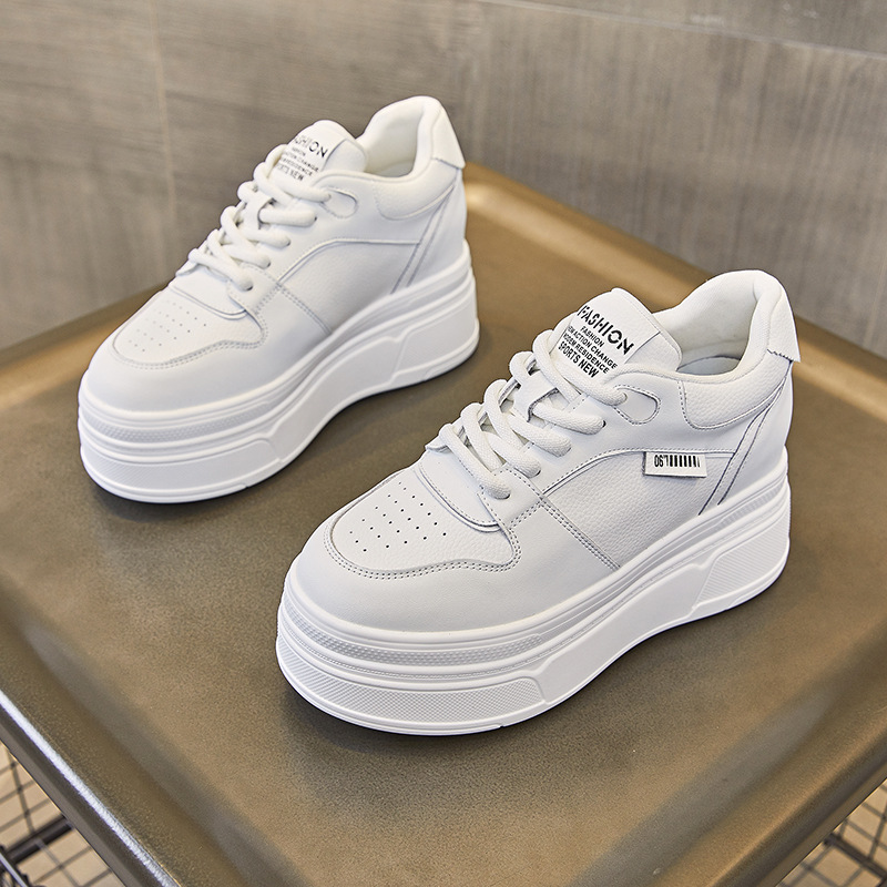 9cm couro genuíno nova marca d - Platform Sneakers Chunky avaliação e preço