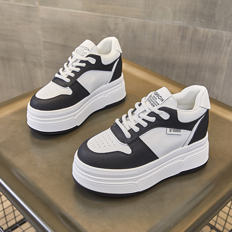 9cm couro genuíno nova marca d - Platform Sneakers Chunky avaliação e preço