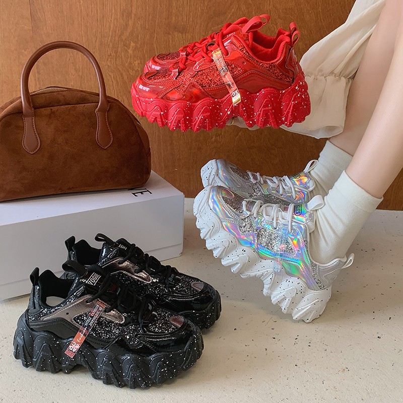 Tênis plataforma com strass e  - Platform Sneakers Chunky avaliação e preço