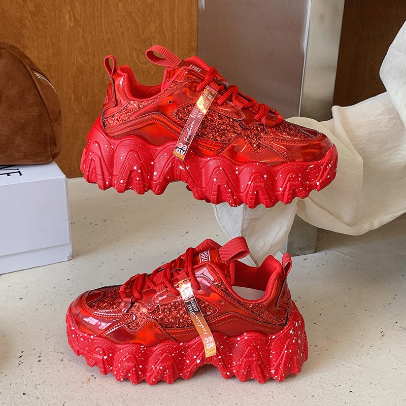 Tênis plataforma com strass e  - Platform Sneakers Chunky avaliação e preço