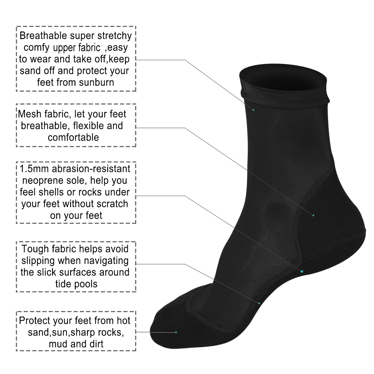 Neoprene Fin Meias para Areia, - Women'S Shoes For Neuropathy avaliação e preço
