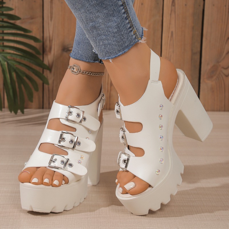 Sandálias de salto super alto  - Metallic Heel Sandal avaliação e preço