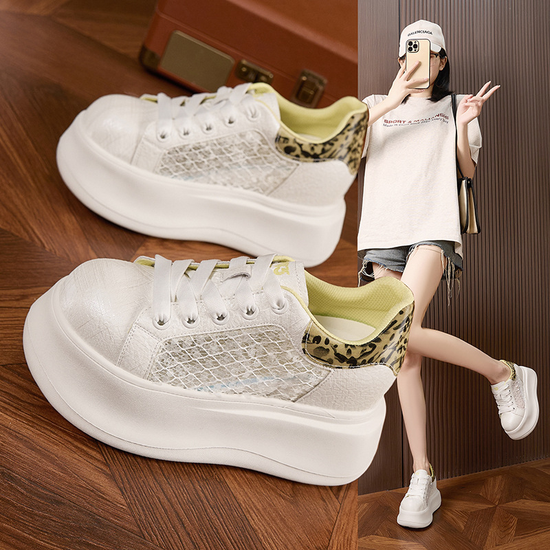 Tênis Brancos de Solado Grosso - Mesh Sneaker Women avaliação e preço